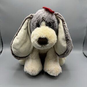 Aurora CHARLOTTE Puppy Dog Plush Long Floppy Ears Red Bow Soft 13"